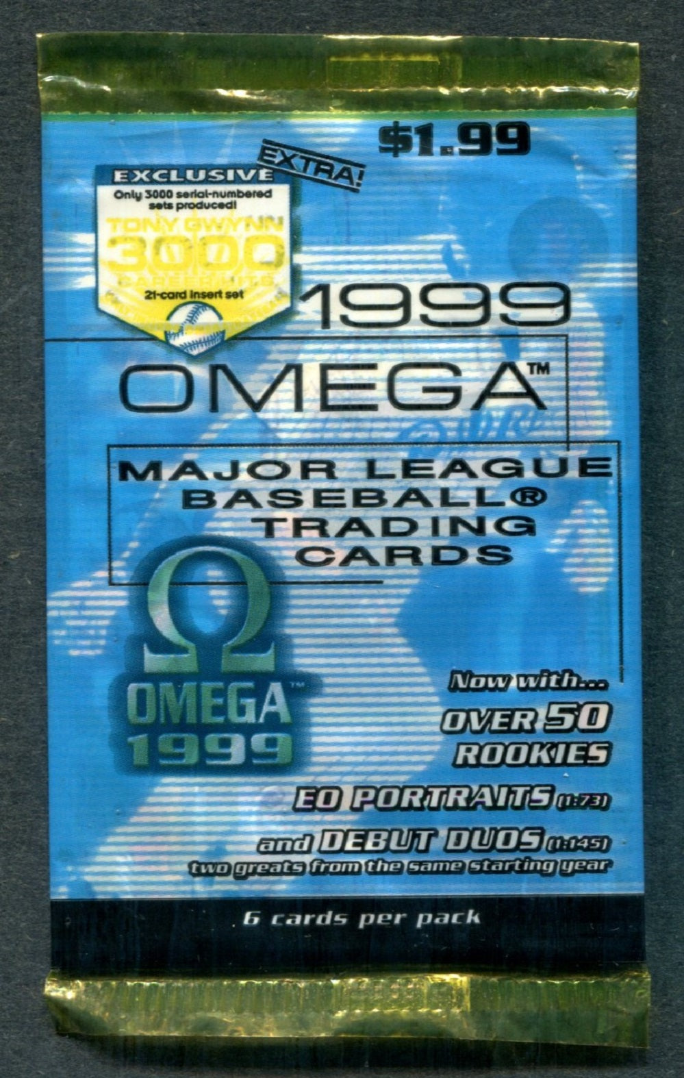 1999 Pacific Omega Baseball Unopened Pack (Pre-Priced)