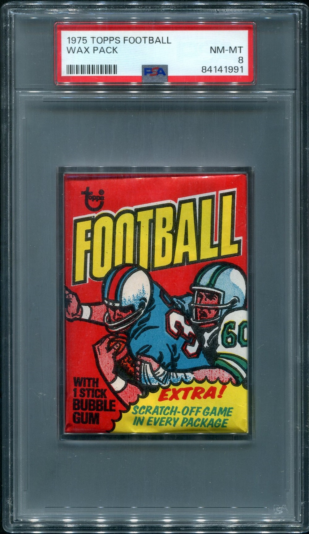 1975 Topps Football Unopened Wax Pack PSA 8