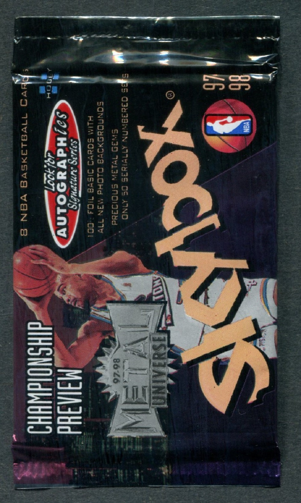 1997/98 Skybox Metal Universe Championship Preview Basketball Unopened Pack (Hobby) (8)