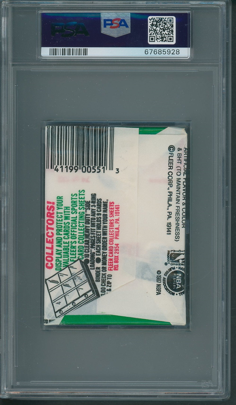 1987 1987/88 Fleer Basketball Unopened Wax Pack PSA 7 McHale Back *5928