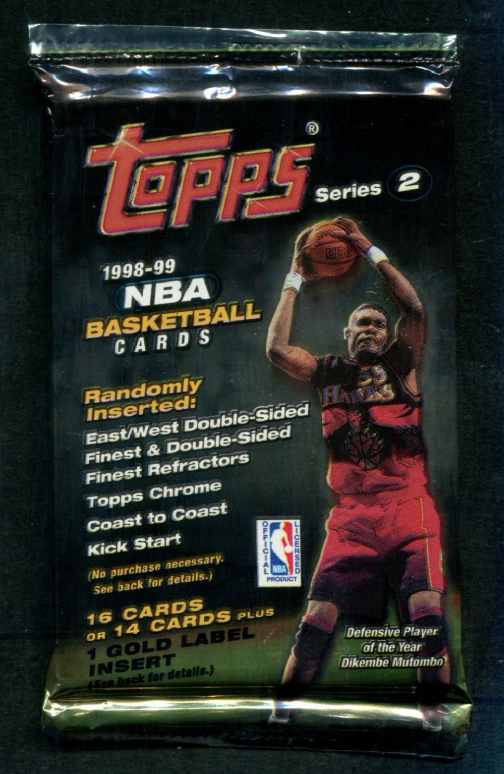 1998/99 Topps Basketball Unopened Series 2 Jumbo Pack (16)