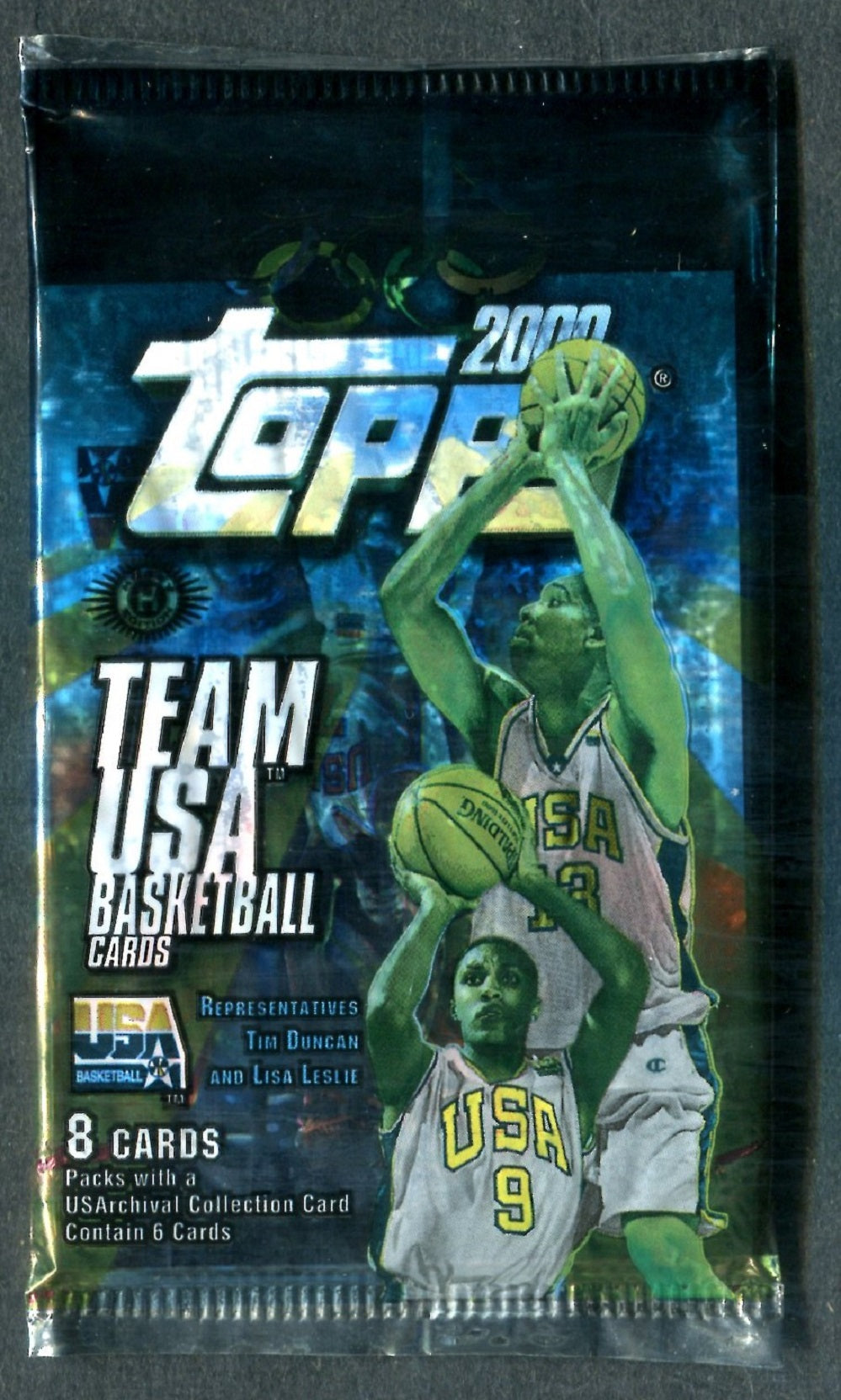 2000/01 Topps Team USA Basketball Unopened Pack (Hobby) (8) (PS)