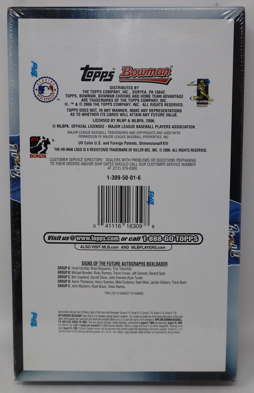 2006 Bowman Baseball Jumbo Box (HTA) (12/21)