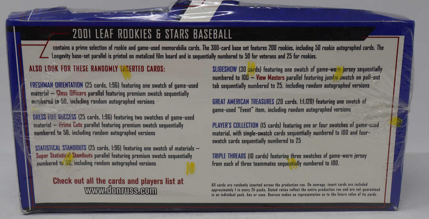 2001 Leaf Rookies & Stars Baseball Box (Hobby)