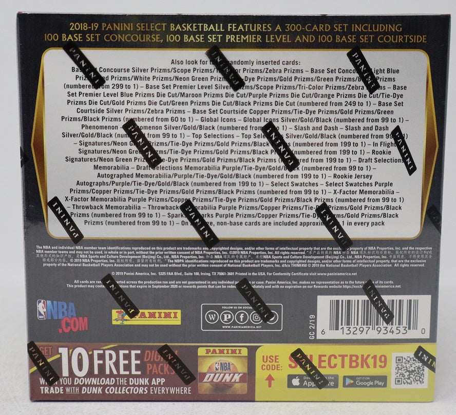 2018/19 Panini Select Basketball Box (Hobby) (12/5)