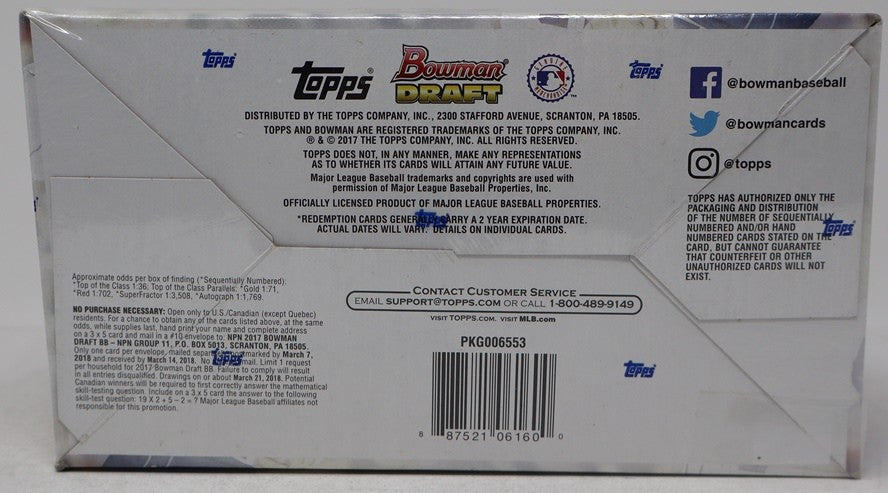 2017 Bowman Draft Baseball Jumbo Box (Hobby) (12/32)