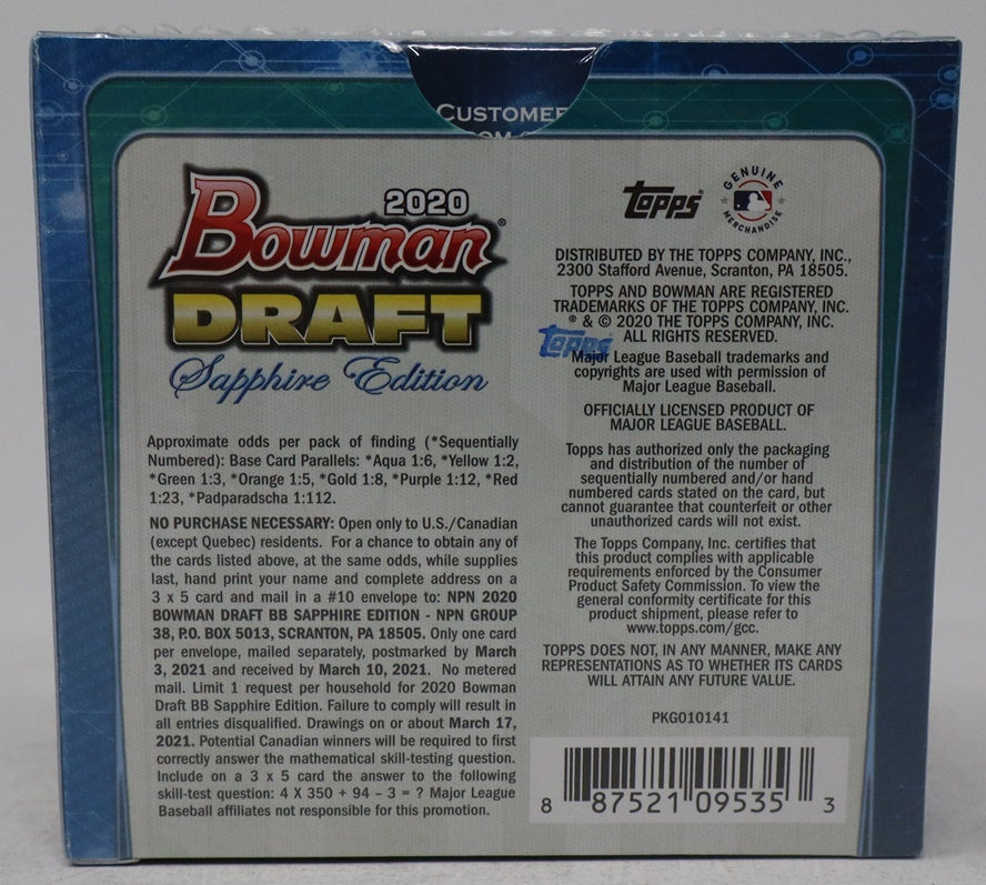 2020 Bowman Draft Baseball Sapphire Edition Box (8/4)