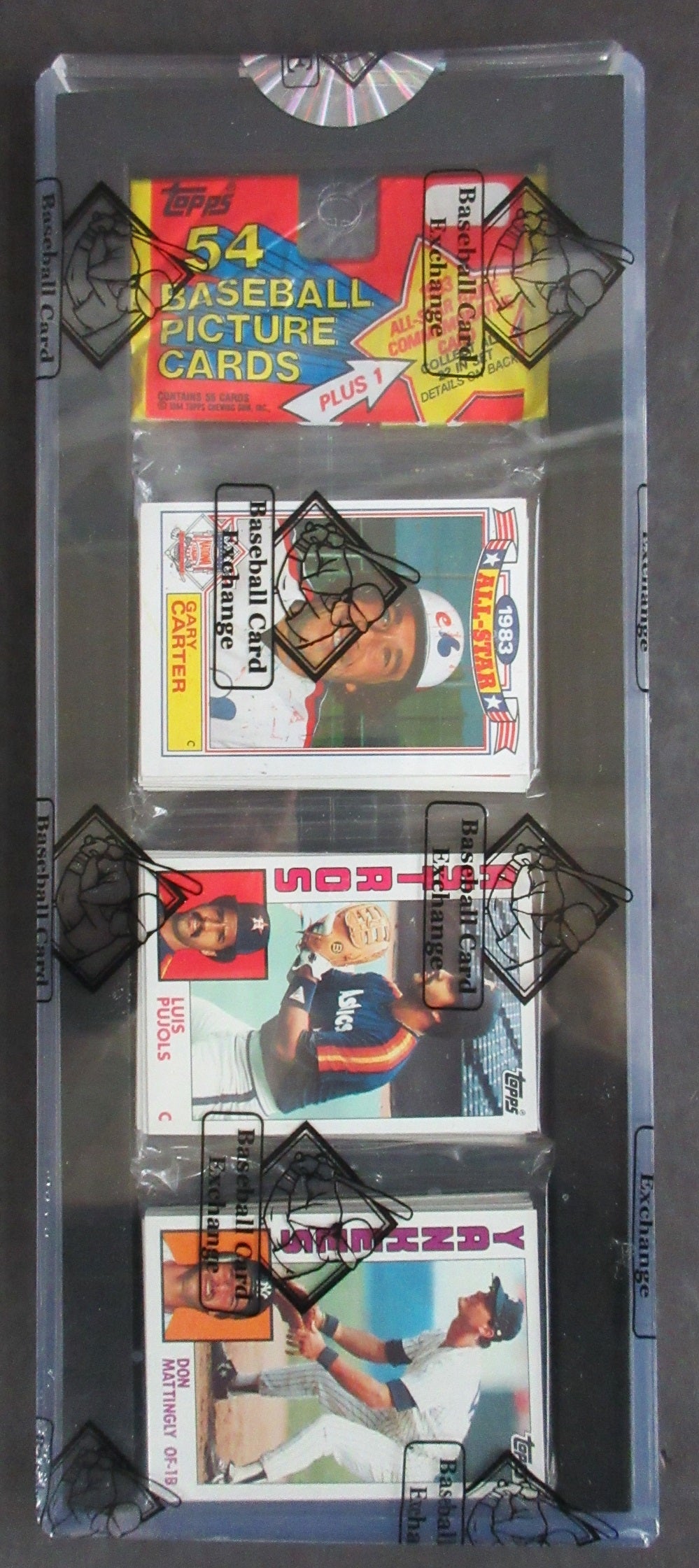 1984 Topps Baseball Unopened Rack Pack (24857) (Mattingly Top) (BBCE)