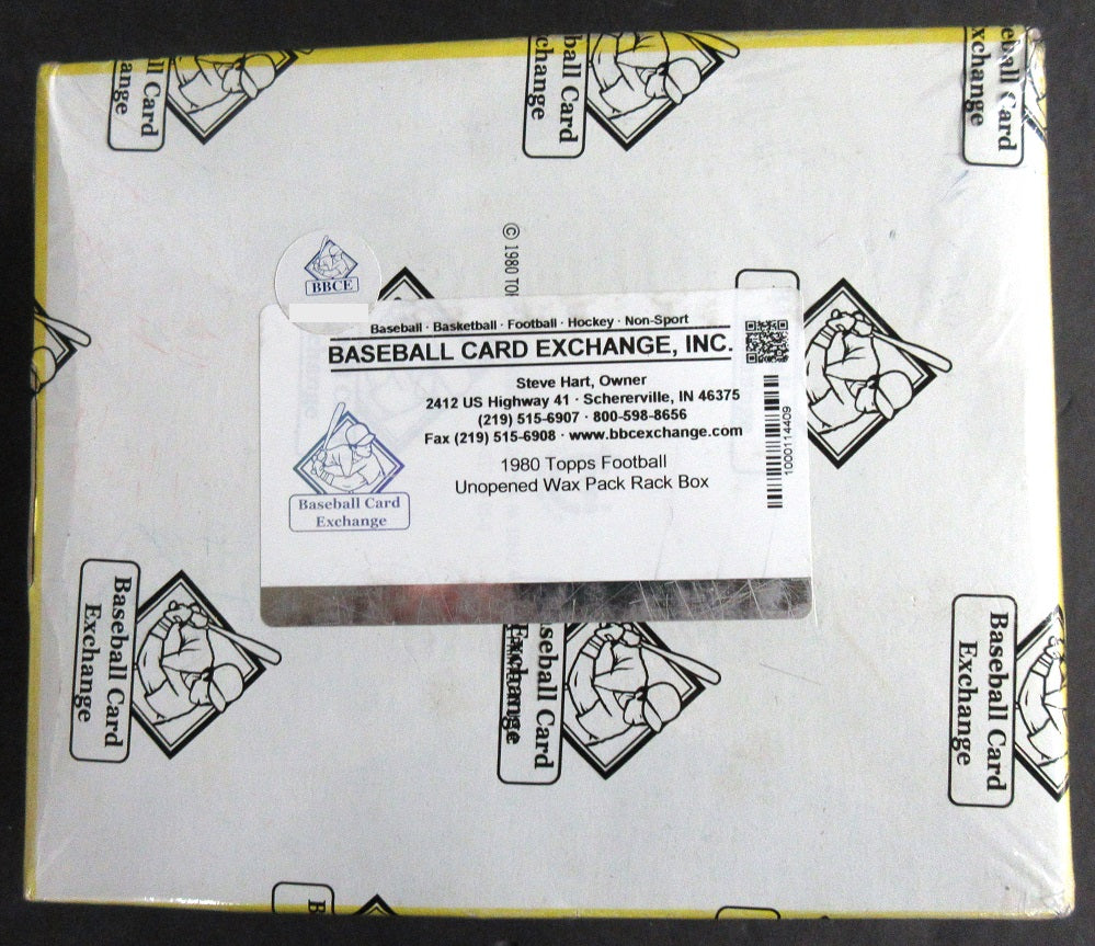 1980 Topps Football Unopened Wax Pack Rack Pack Box (BBCE)