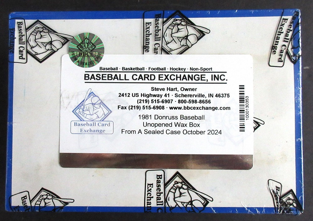 1981 Donruss Baseball Unopened Wax Box (FASC)