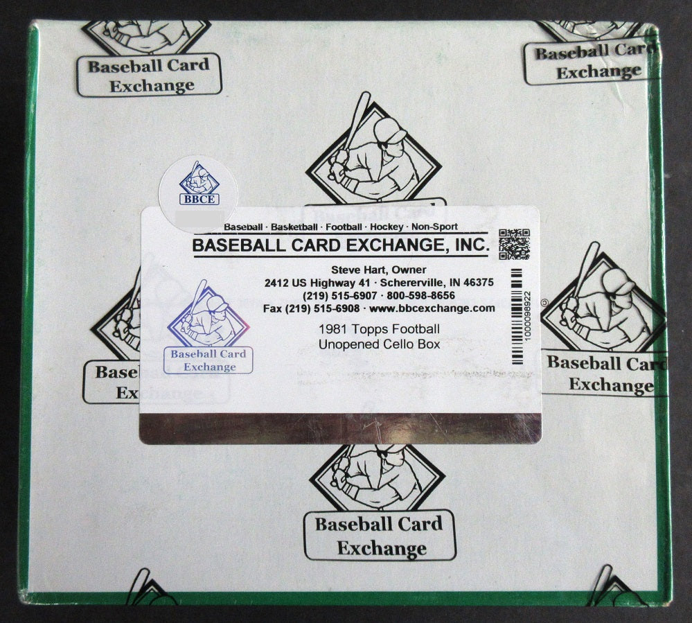 1981 Topps Football Unopened Cello Box (BBCE) (Non X-Out))