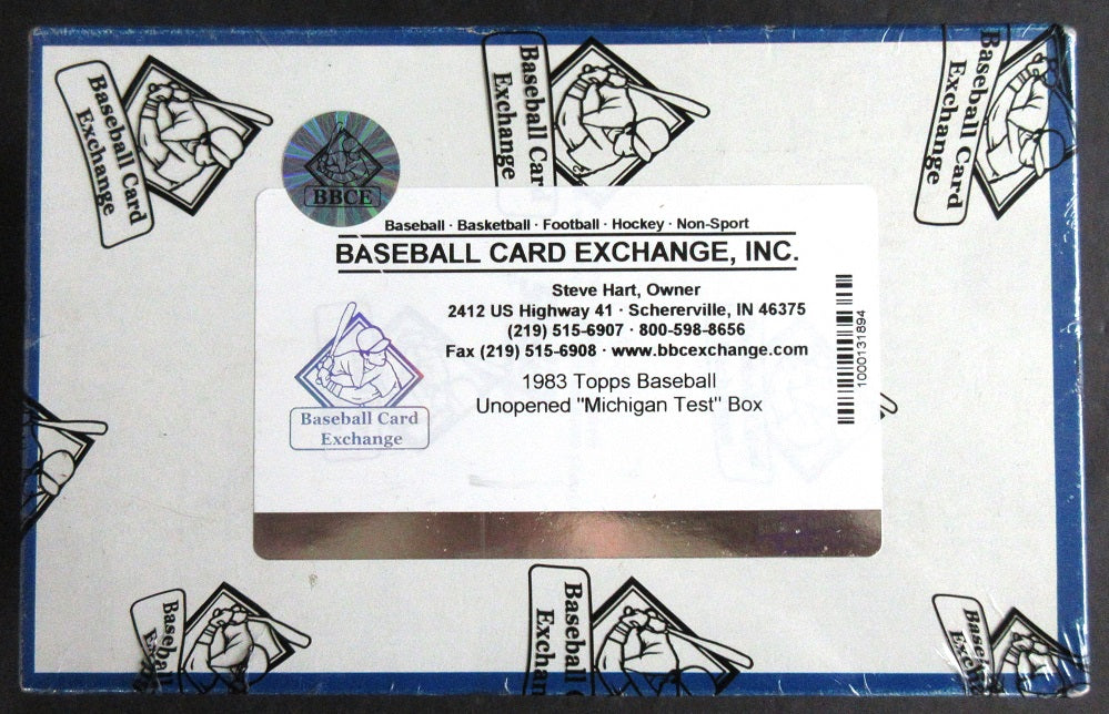 1983 Topps Baseball Unopened Michigan Test Box (BBCE) (Non X-Out)