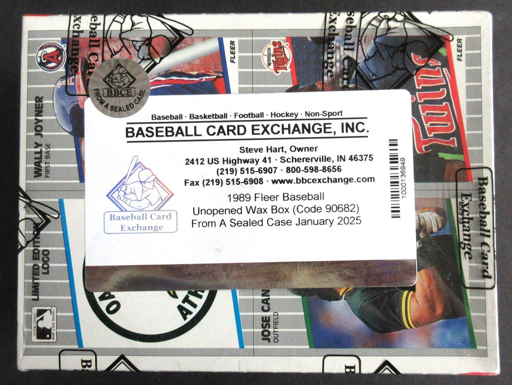 1989 Fleer Baseball Unopened Wax Box (FASC) (Code 90682)