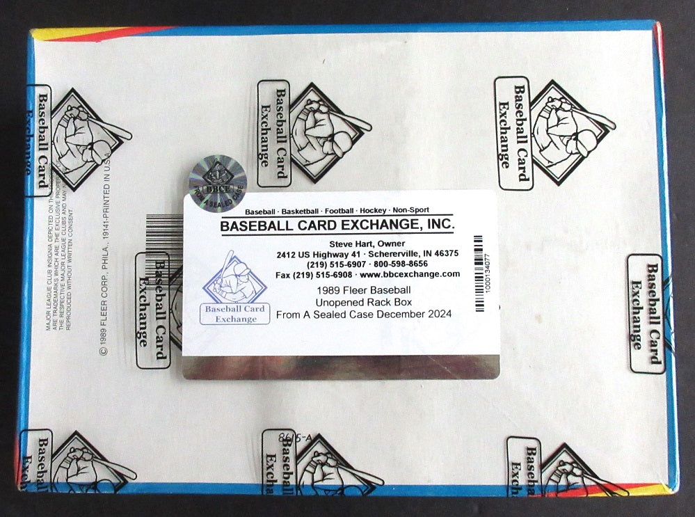 1989 Fleer Baseball Unopened Rack Box (FASC)