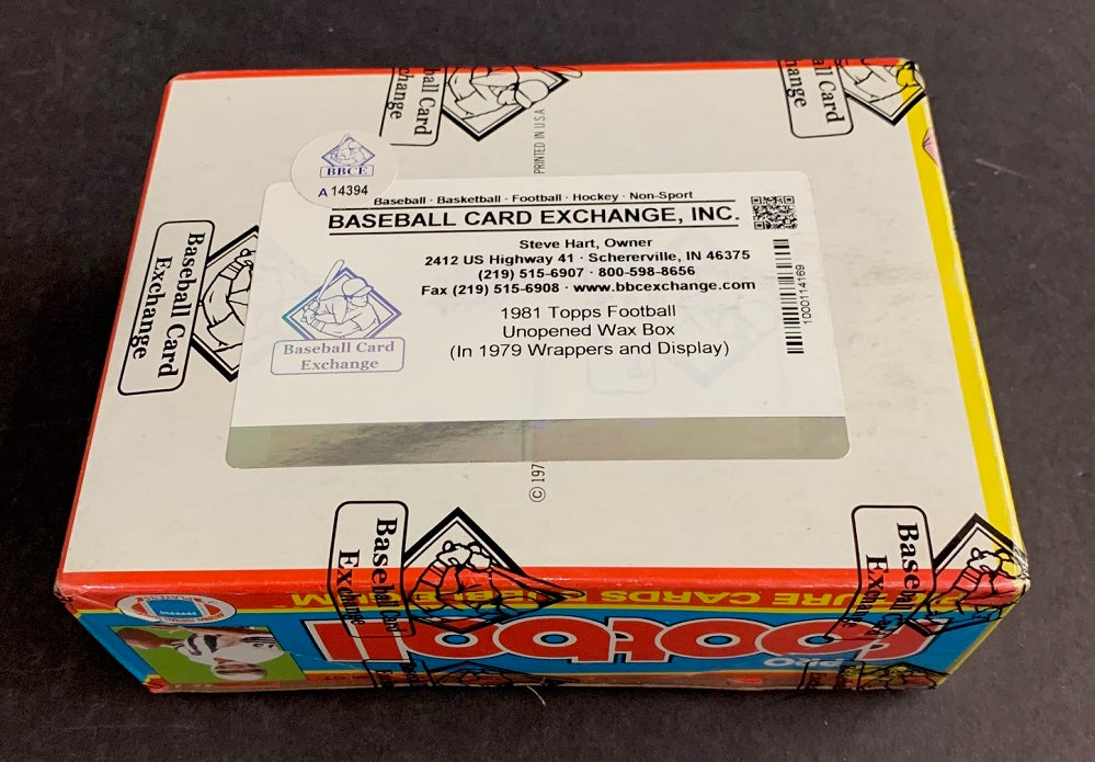 1981 Topps Football Unopened Wax Box (1979 Wrappers) (BBCE)