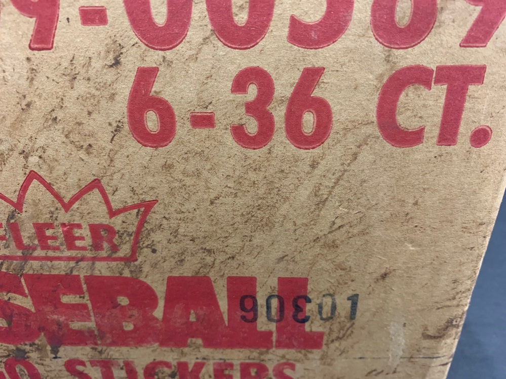 1989 Fleer Baseball Wax Case (6 Box) (Sealed) (Code 90301 ?)