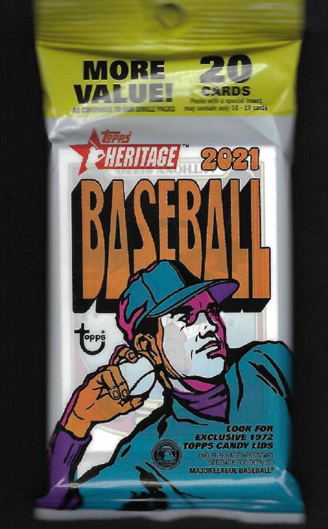 2021 Topps Heritage Baseball Unopened Value Pack (Candy Lids) (20)