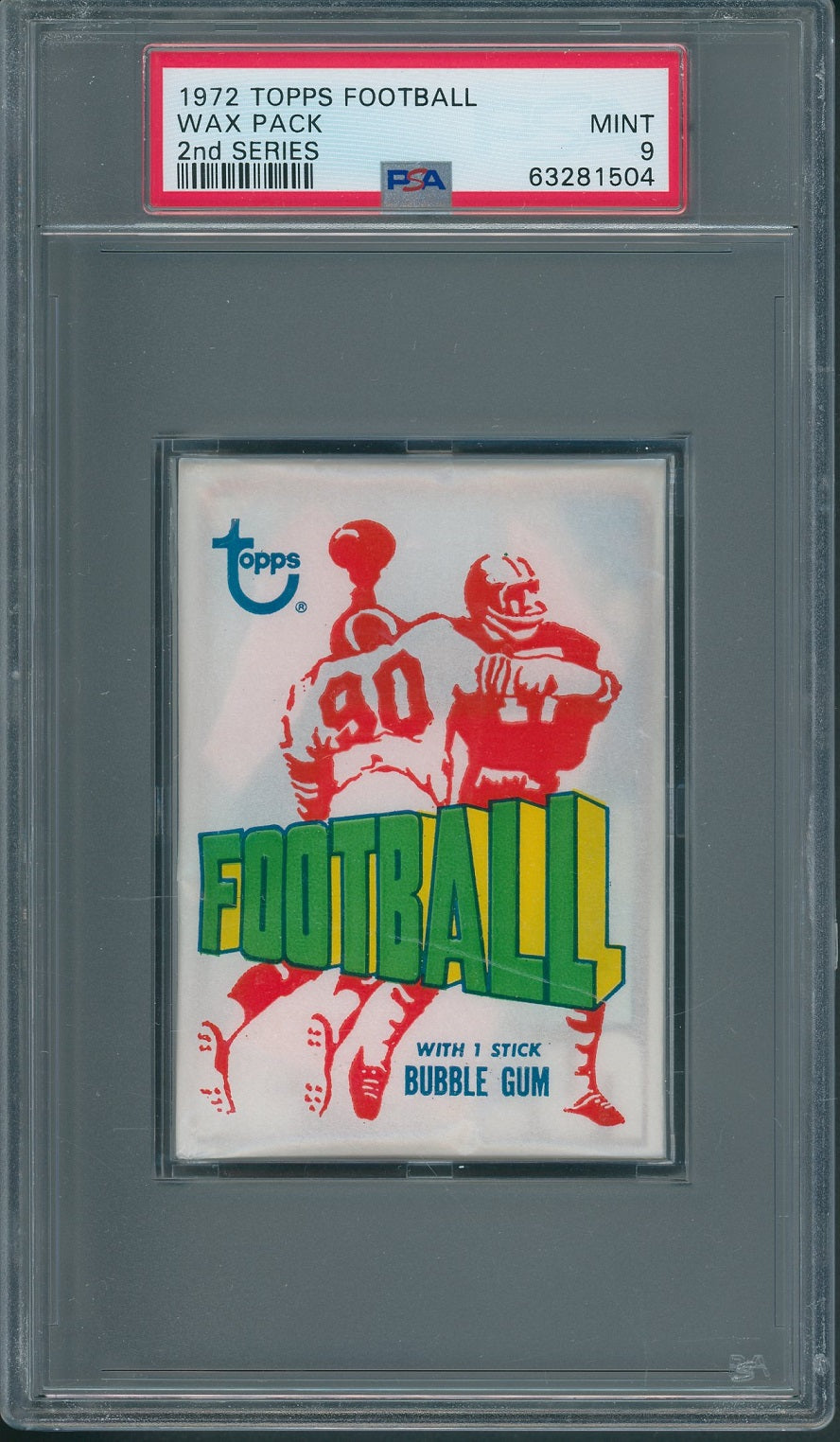 1972 Topps Football Unopened 2nd Series Wax Pack PSA 9 *1504
