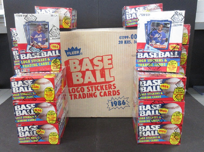 1986 Fleer Baseball Wax Case (20 Box) (FASC) (B)