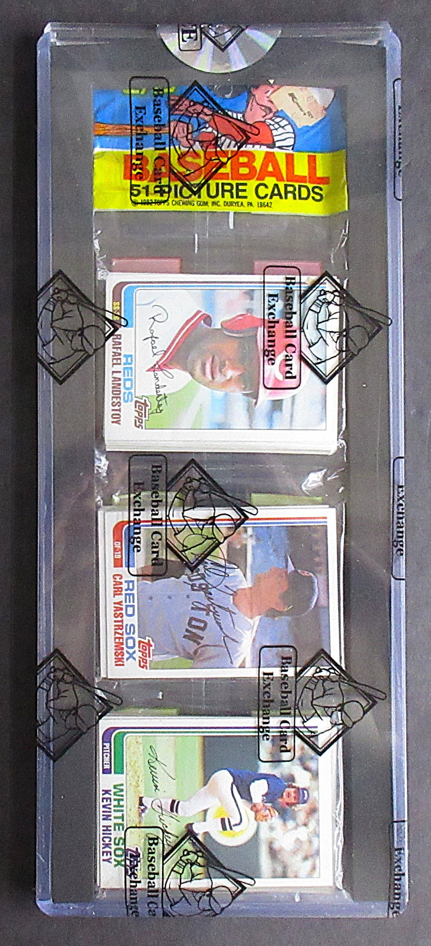 1982 Topps Baseball Unopened Rack Pack (Carl Yastrzemski Top) (BBCE) (27359)