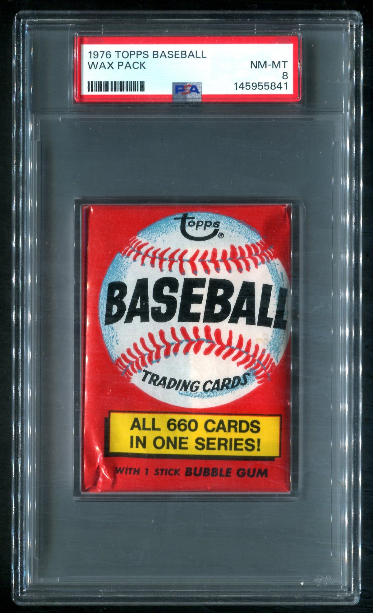 1976 Topps Baseball Unopened Wax Pack PSA 8 *5841