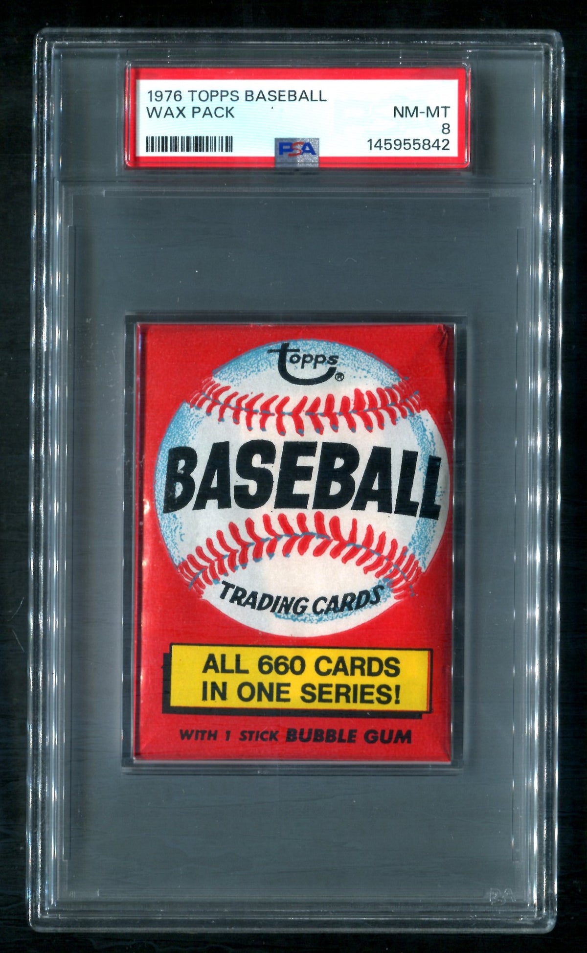 1976 Topps Baseball Unopened Wax Pack PSA 8 *5842