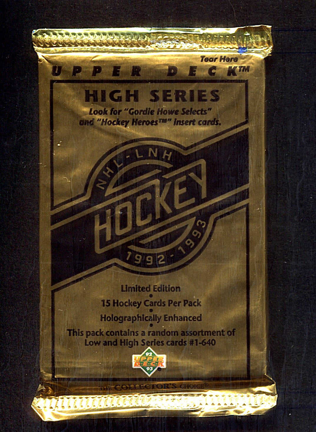 1992/93 Upper Deck Hockey Unopened High Series Pack (Hobby) (15)