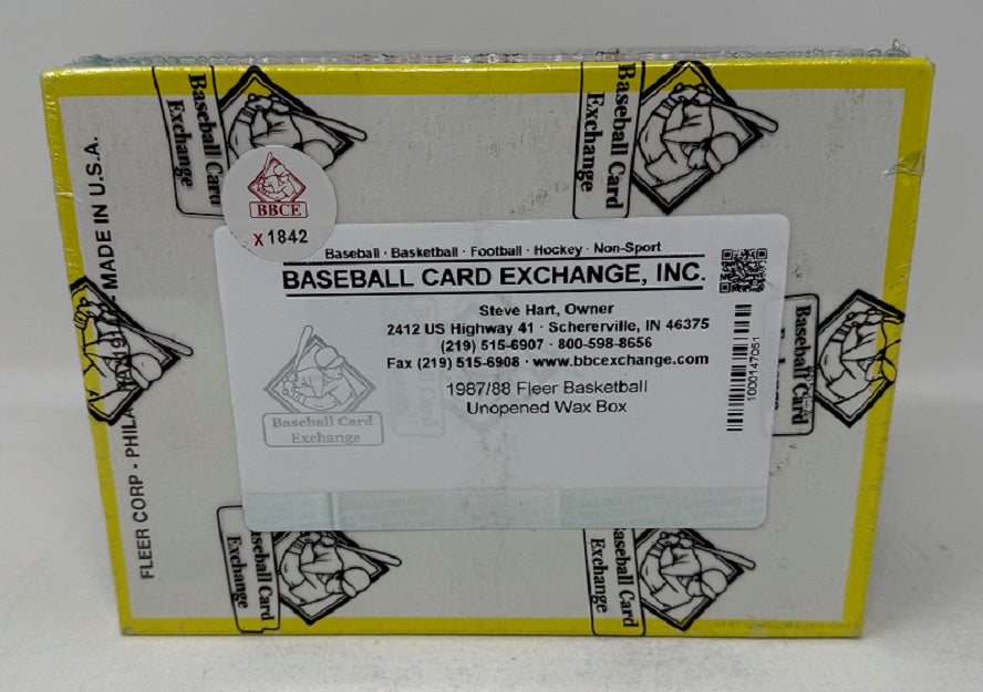 1987 1987/88 Fleer Basketball Unopened Wax Box (BBCE) (X1842)