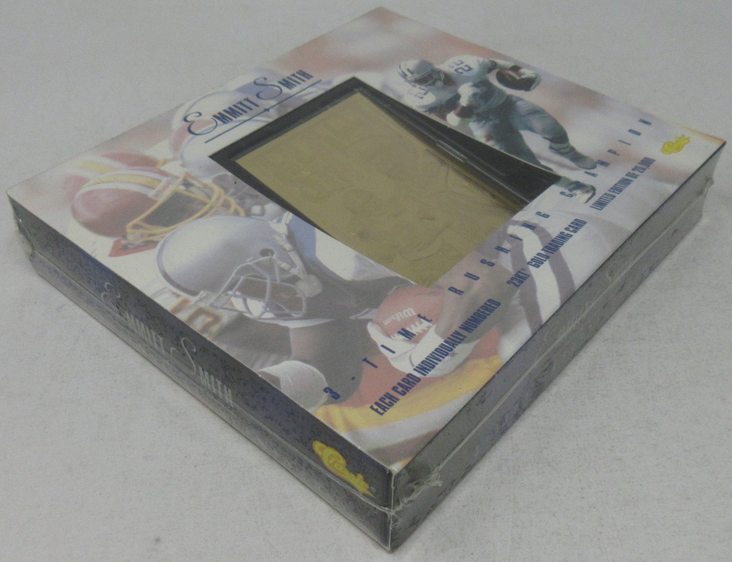 1995 Classic Football Emmitt Smith 23KT Gold 3 Time Rushing Champion Box (1)