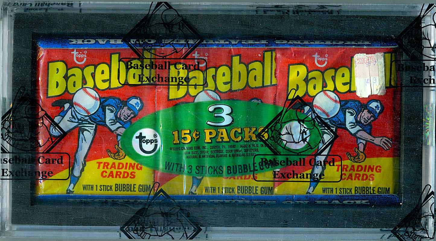 1975 Topps Baseball Unopened Wax Pack Tray (BBCE) (27633) (Read)