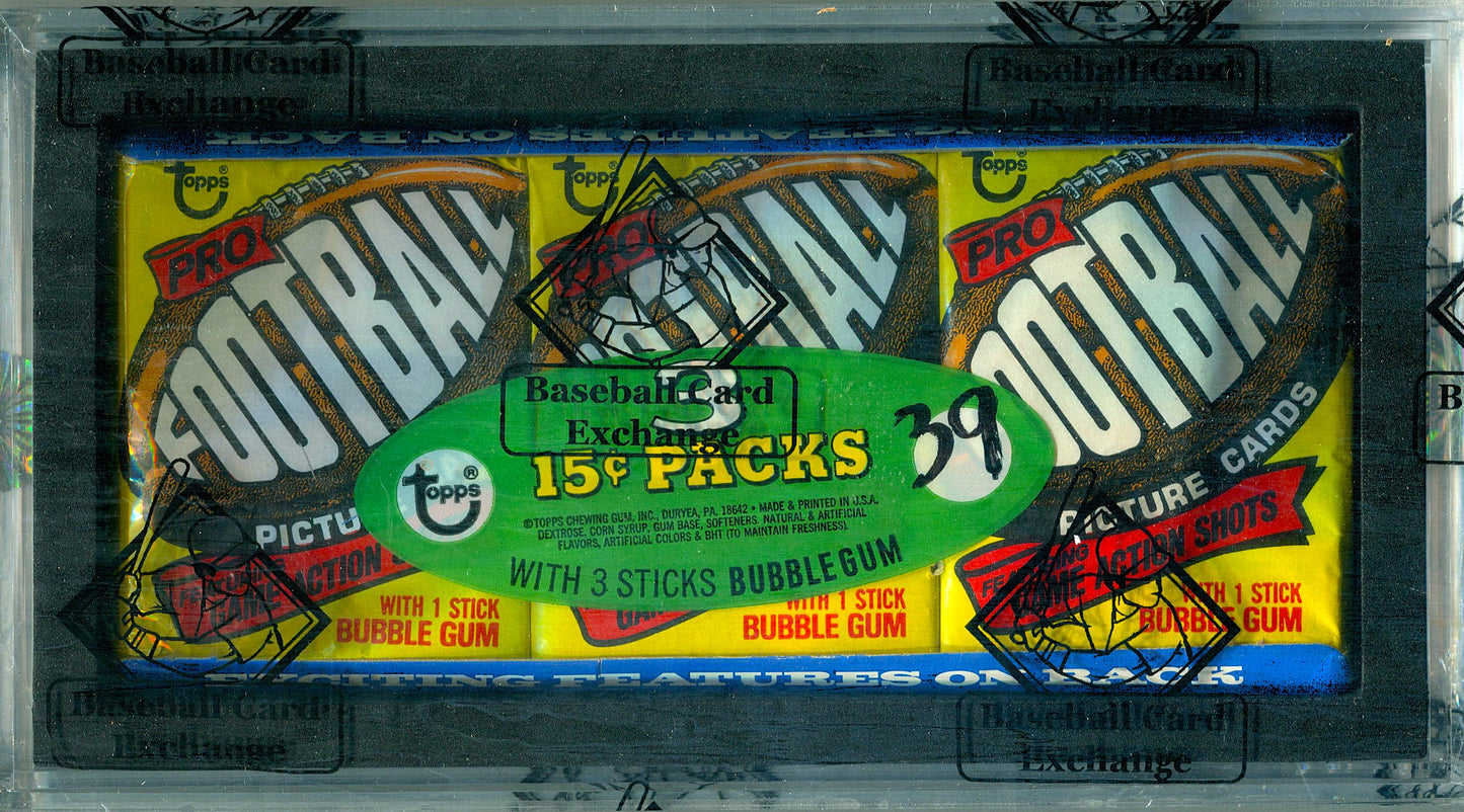 1977 Topps Football Unopened Wax Pack Tray (BBCE) (27638) (Read)