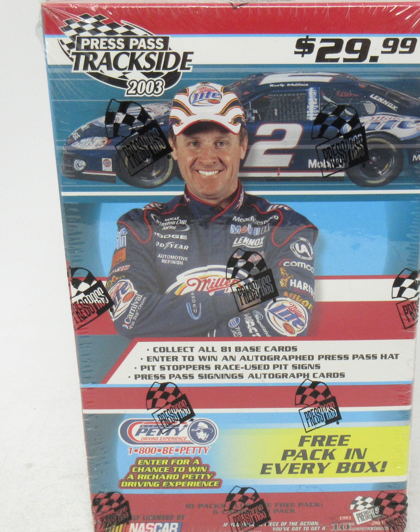 2003 Press Pass Trackside Racing Unopened Blaster Box (10/6)