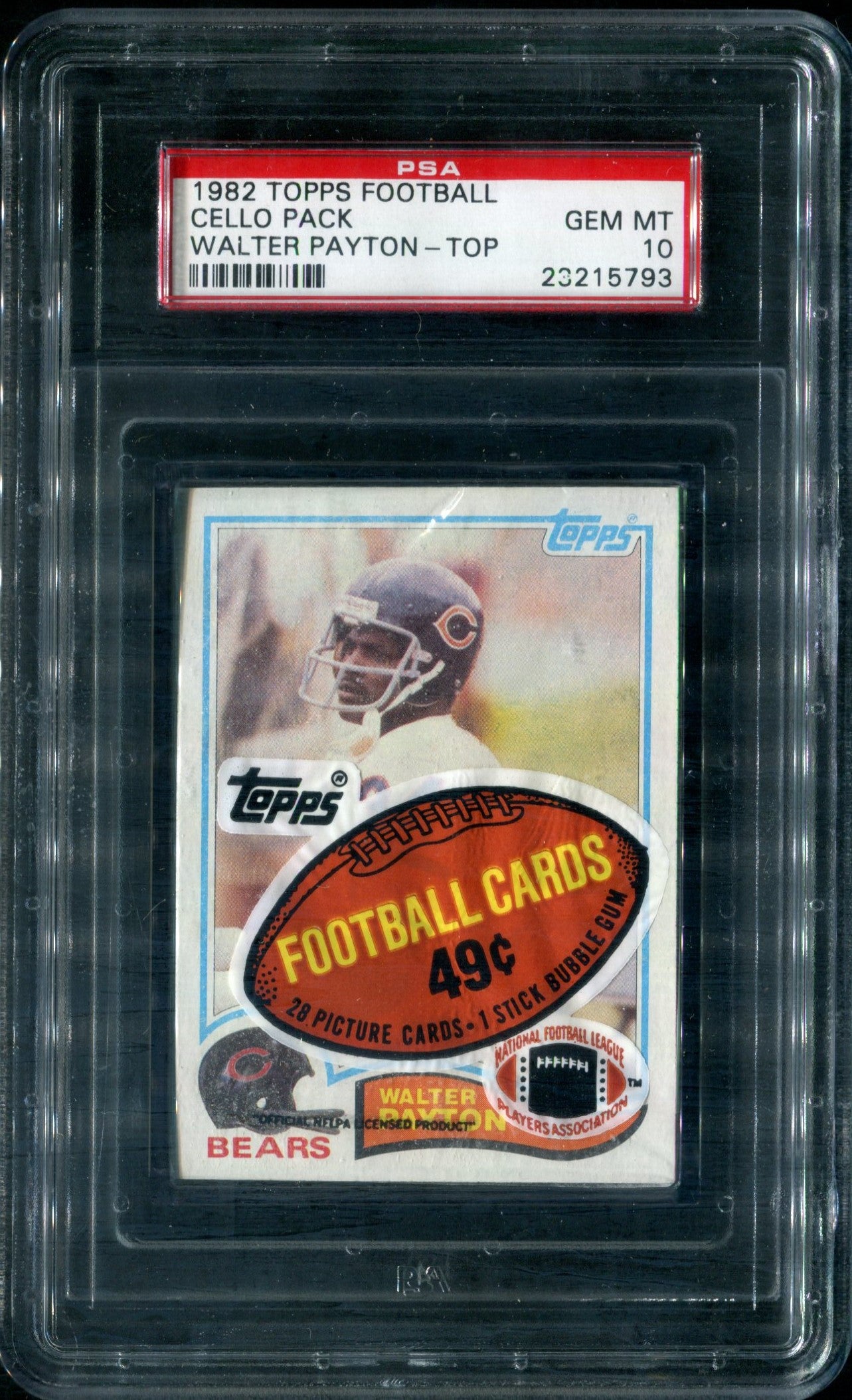 1982 Topps Football Unopened Cello Pack PSA 10 Walter Payton Top *5793