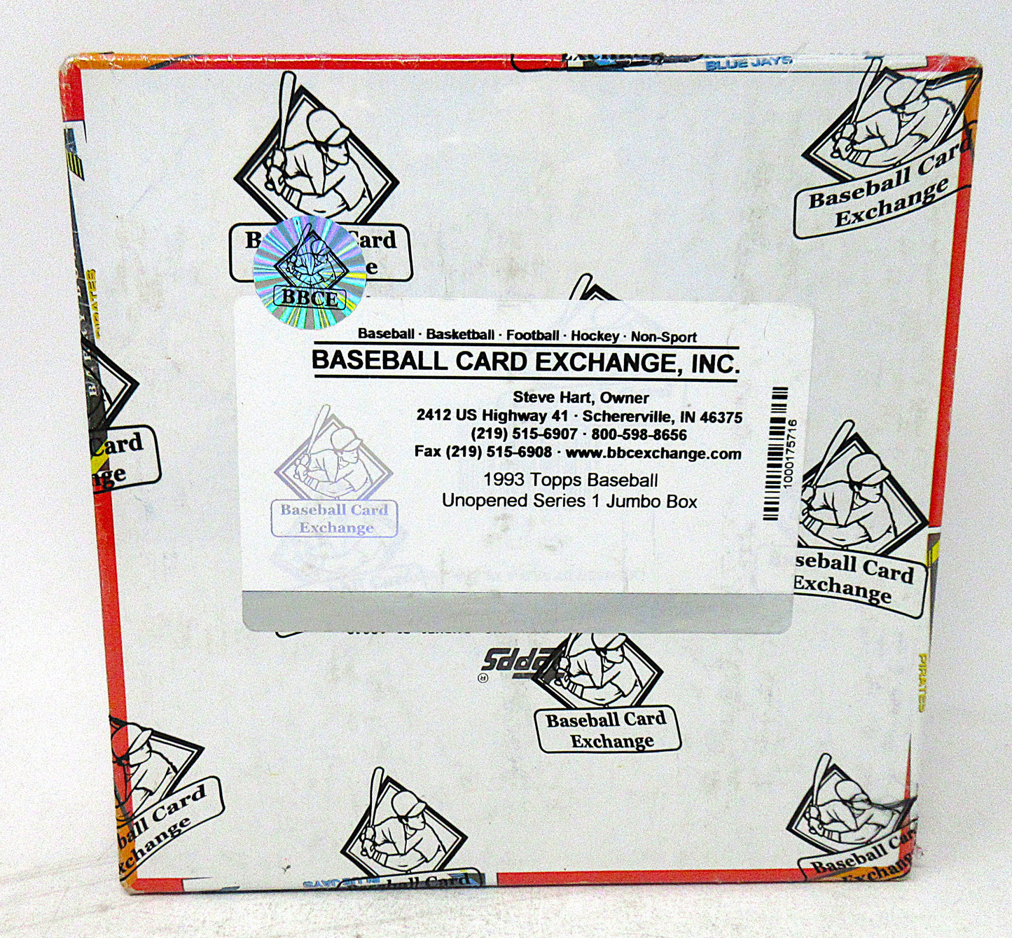 1993 Topps Baseball Unopened Series 1 Jumbo Box (24/18) (BBCE)