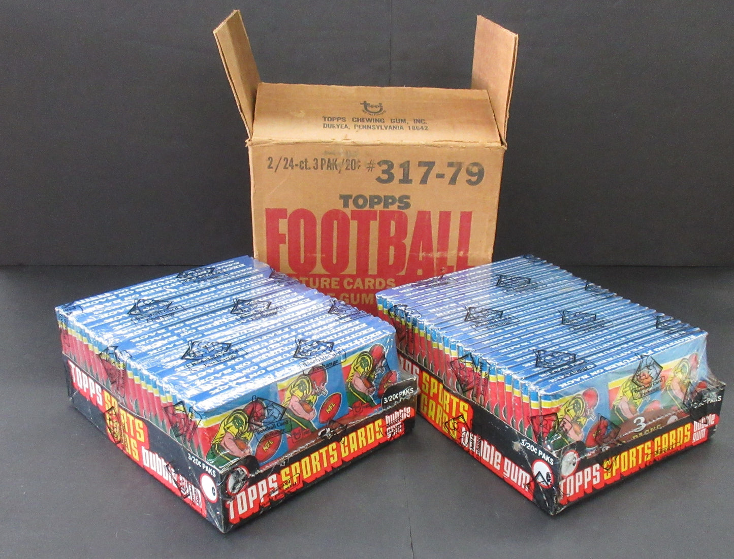 1979 Topps Football Wax Tray Case (2 Box) (BBCE) (B)