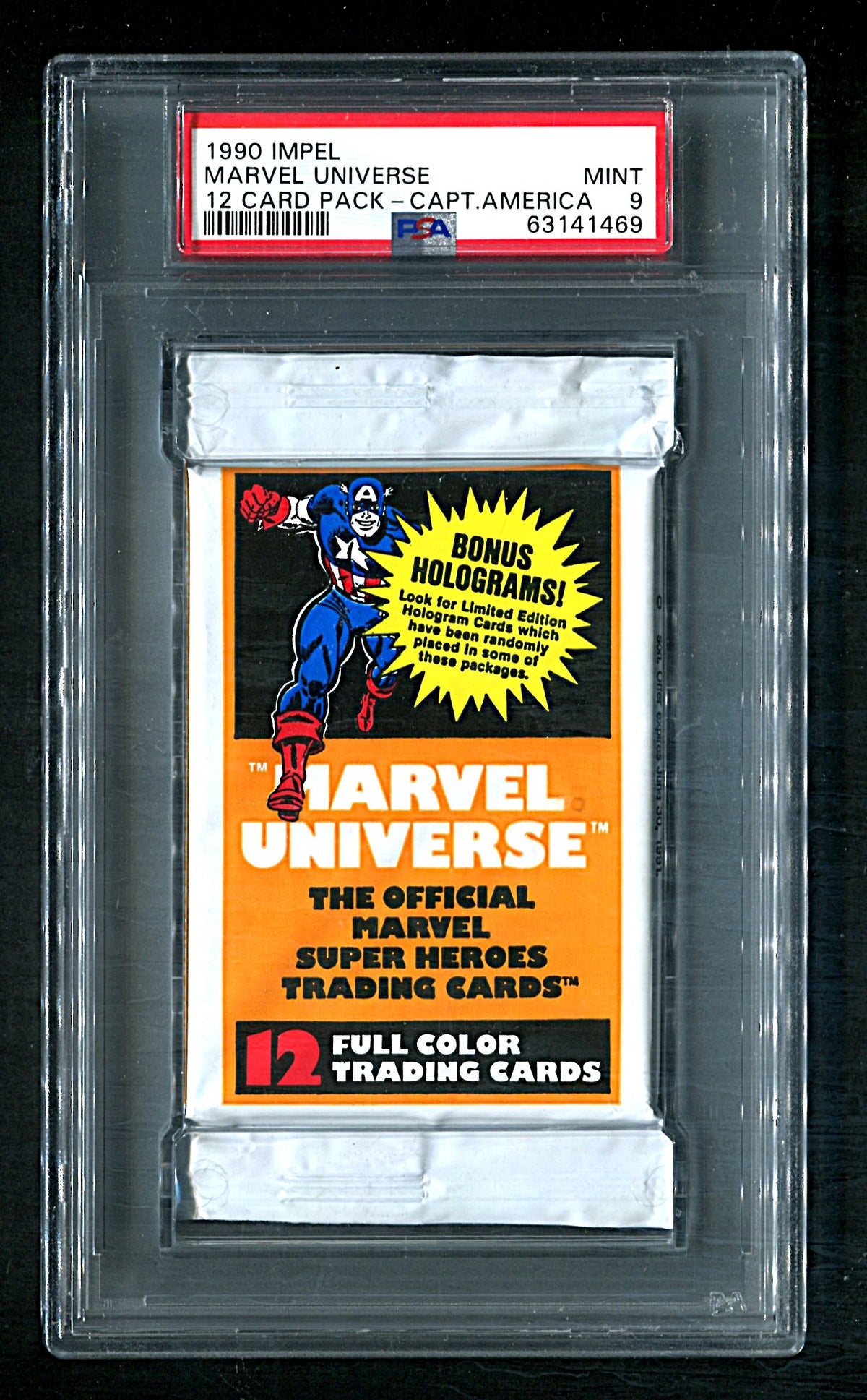 1990 Impel Marvel Universe Unopened Series 1 Pack Captain America PSA 9 *1469