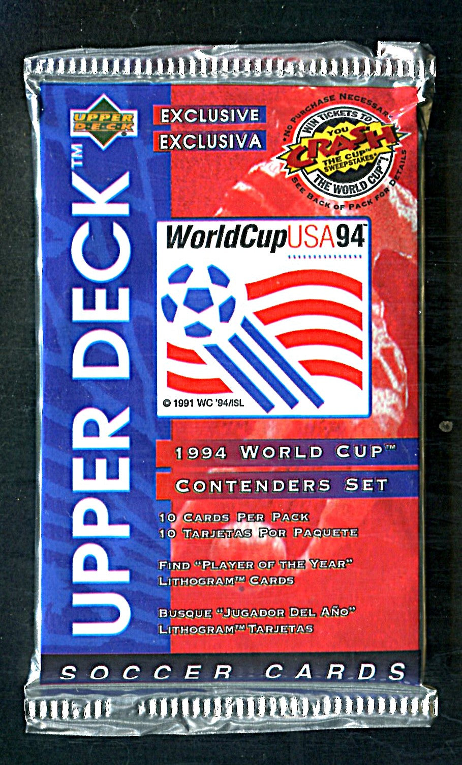 1994 Upper Deck World Cup Soccer Unopened Pack (Spanish) (10)
