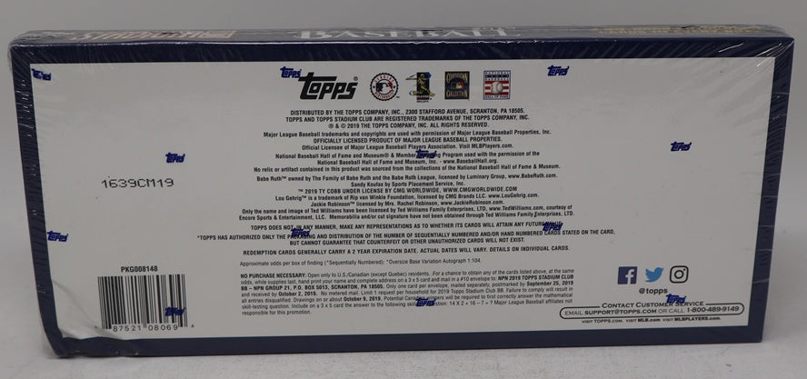 2019 Topps Stadium Club Baseball Box (Hobby) (16/8)