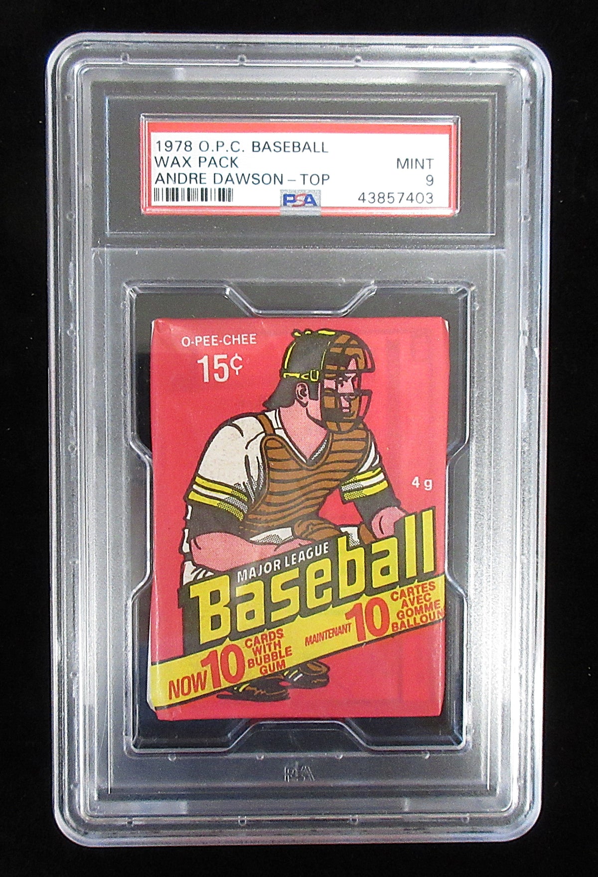 1978 OPC O-Pee-Chee Baseball Unopened Wax Pack (Dawson Top) PSA 9 *7403