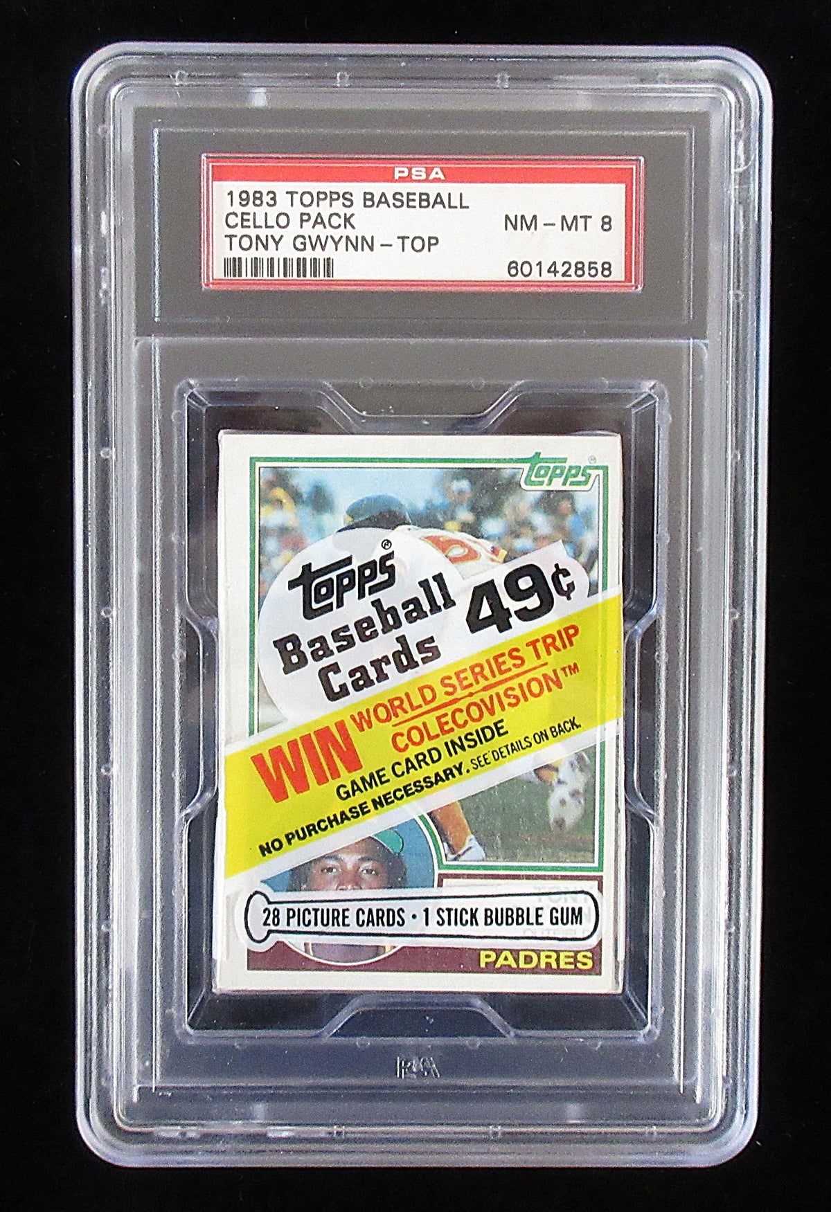 1983 Topps Baseball Unopened Cello Pack (Gwynn RC Top) PSA 8 *2858