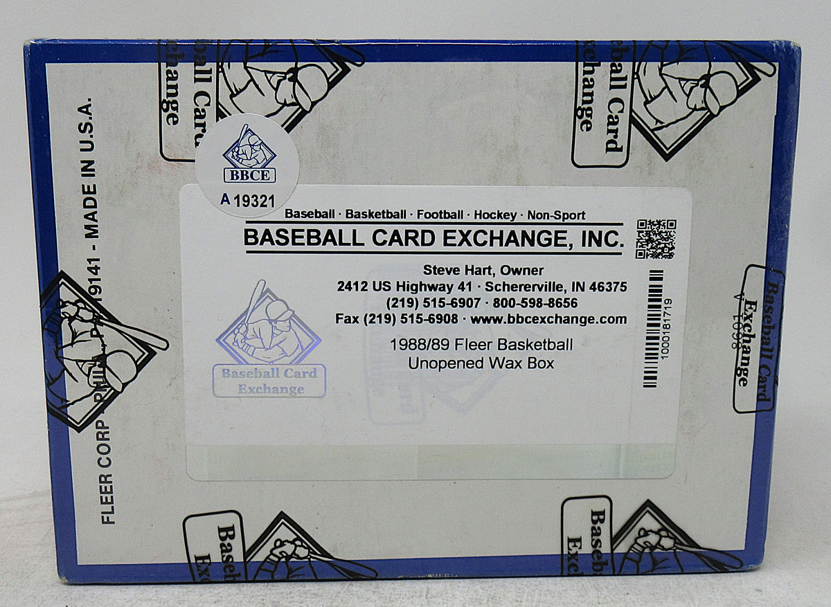 1988 1988/89 Fleer Basketball Unopened Wax Box (BBCE) (A19321)