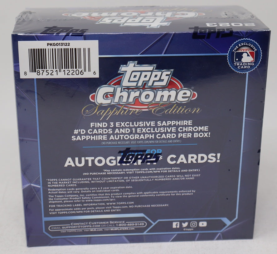 2023 Topps Chrome Baseball Update Series Sapphire Edition Box (Hobby) (8/4)