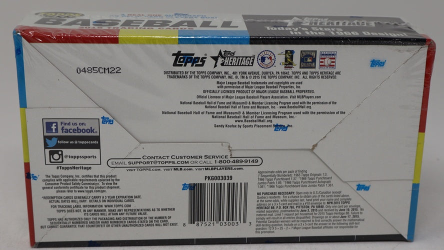 2015 Topps Heritage Baseball Box (Hobby) (24/9)
