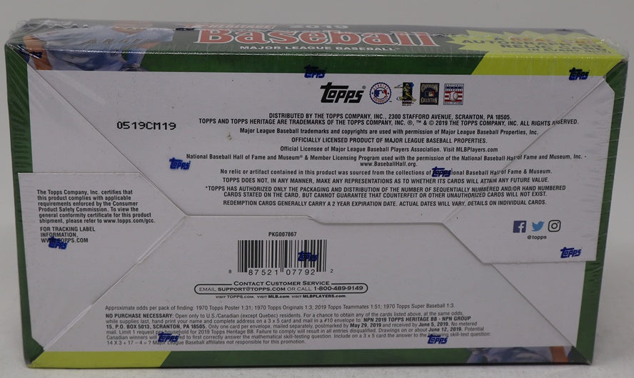 2019 Topps Heritage Baseball Box (Hobby) (24/9)