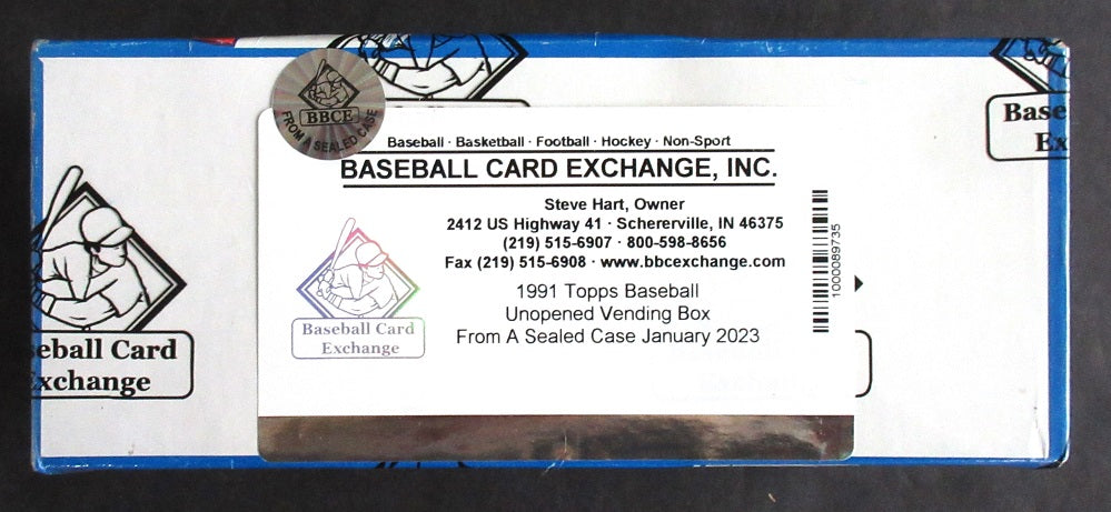 1991 Topps Baseball Unopened Vending Box (FASC)