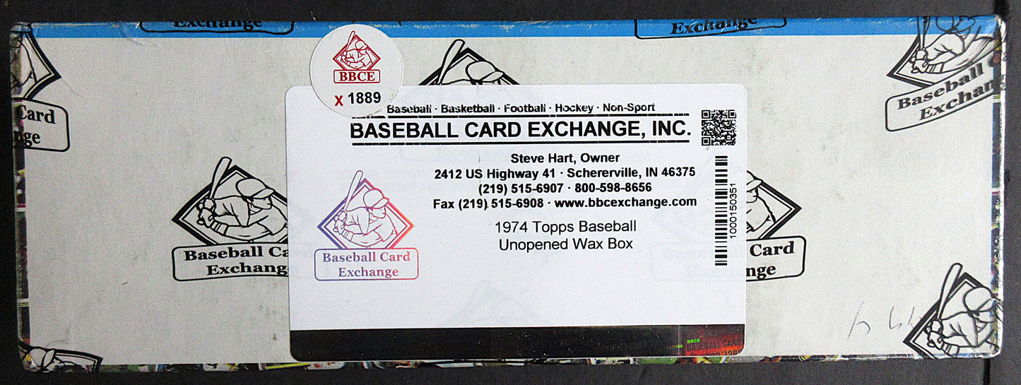 1974 Topps Baseball Unopened 10 Cent Wax Box (36/8) (BBCE) (X1889)