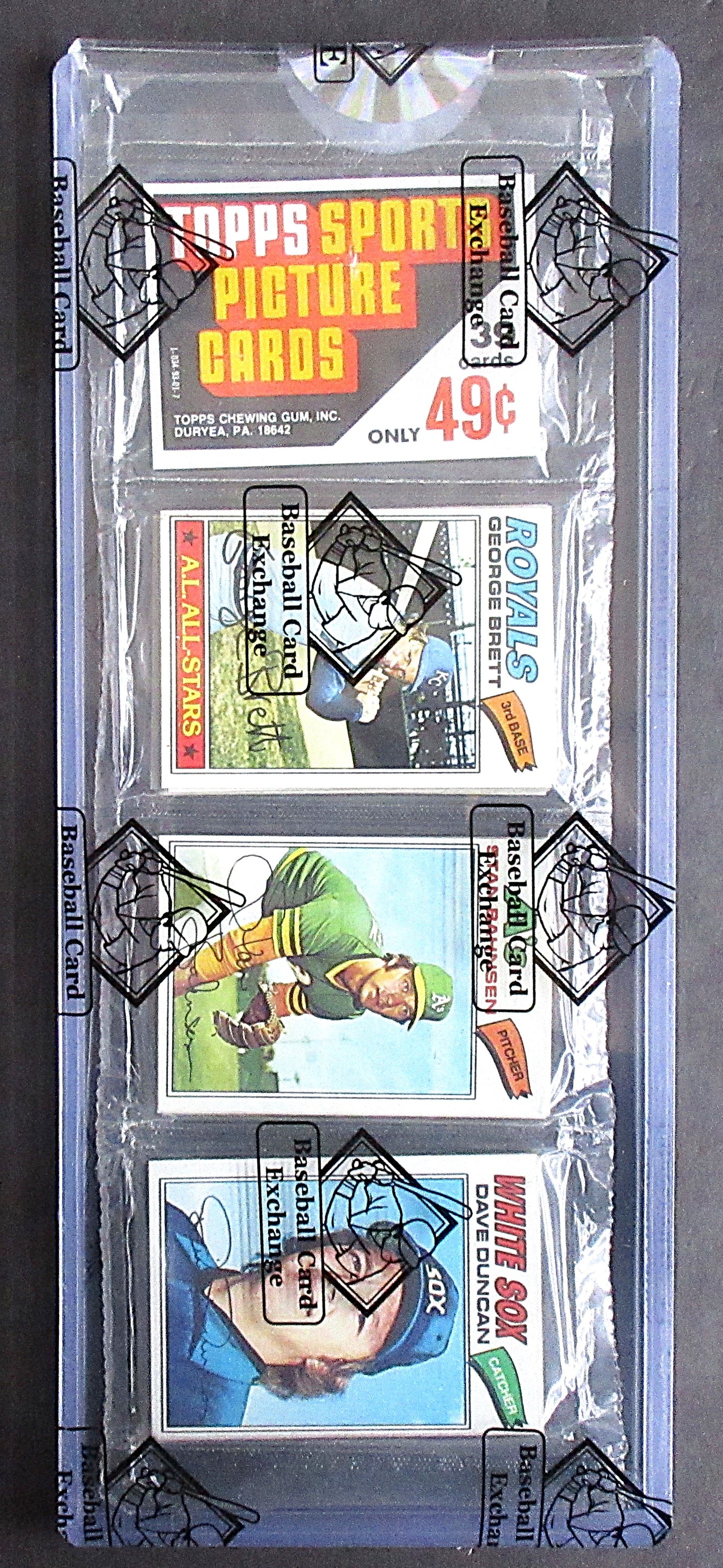 1977 Topps Baseball Unopened Rack Pack (G. Brett Top) (BBCE) (26392)