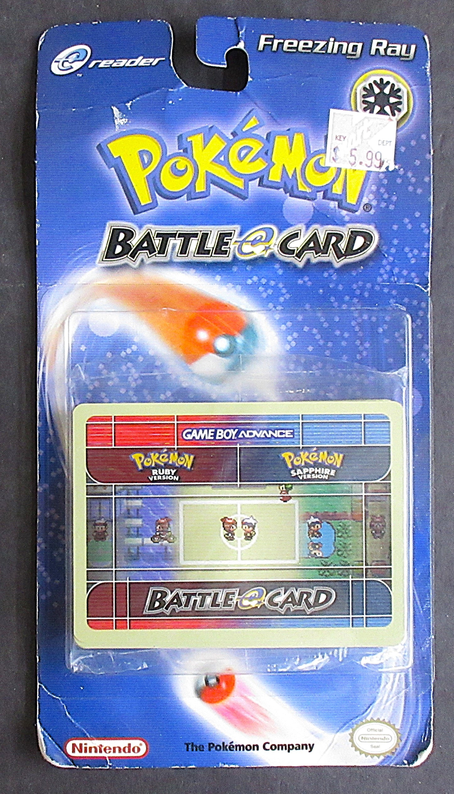 2003 Pokemon Ruby Sapphire Game Boy Freezing Ray Battle Card eReader Blister Pack