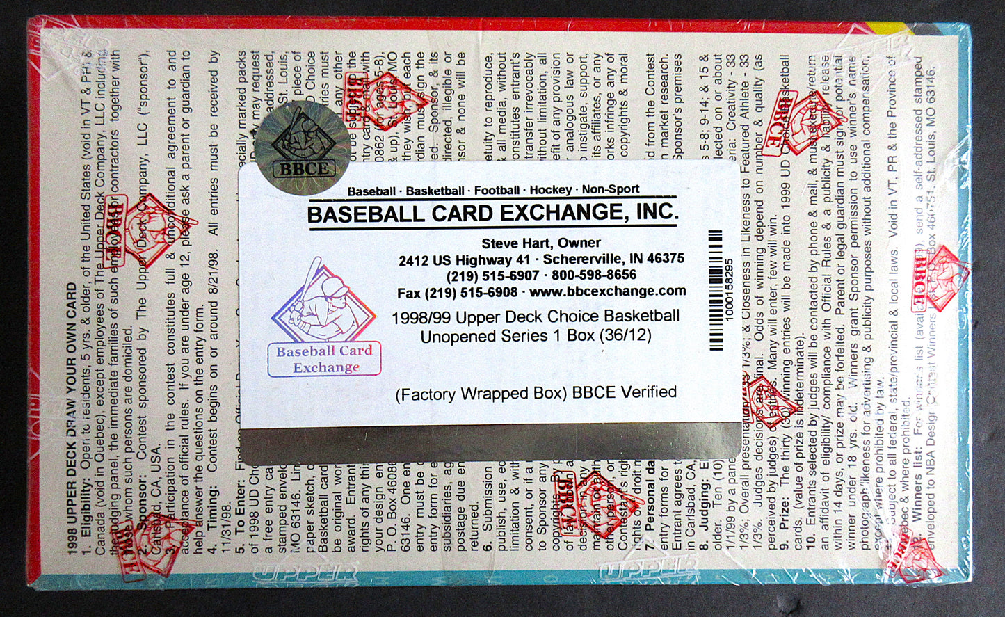 1998/99 Upper Deck UD Choice Basketball Series 1 Box (36/12) (BBCE)