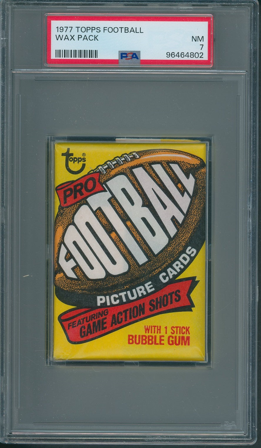 1977 Topps Football Unopened Wax Pack PSA 7